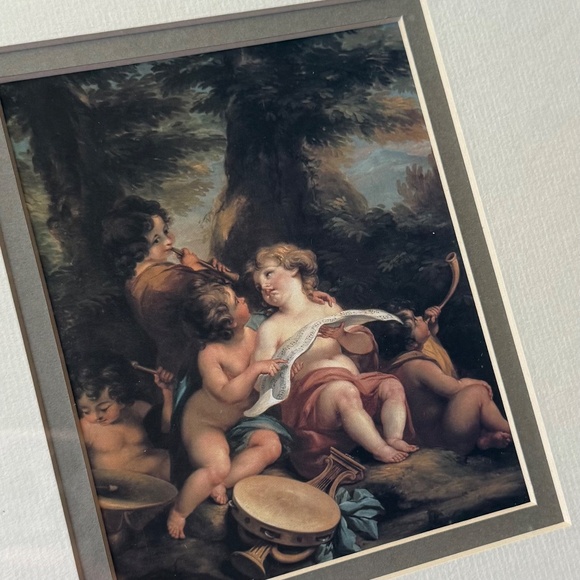 Vintage Gold Framed Neoclassical Rococo Cherub Allegory Art Prints (Set of 2) - Picture 7 of 10